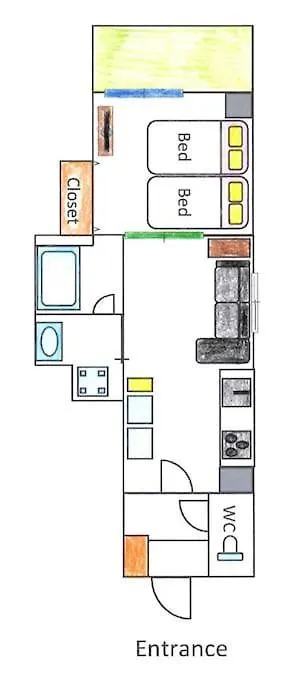 Guest house Mell-Theater鈍色の風703 Hotel Osaka